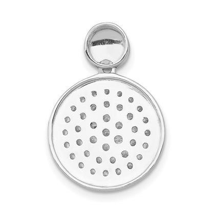 14k White Gold 1/2ct. Real Diamond Fancy Circle Pendant