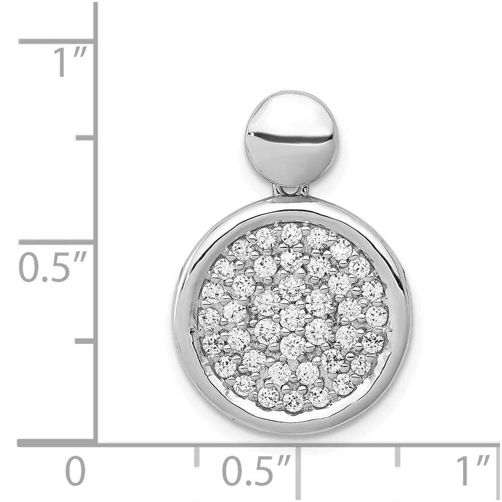14k White Gold 1/2ct. Real Diamond Fancy Circle Pendant