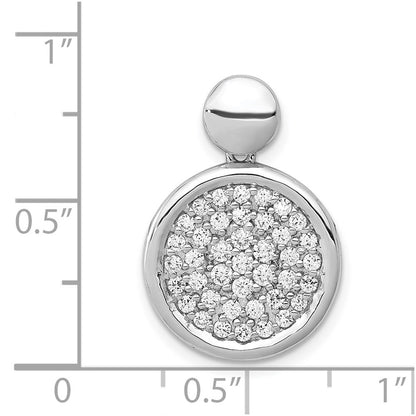 14k White Gold 1/2ct. Real Diamond Fancy Circle Pendant