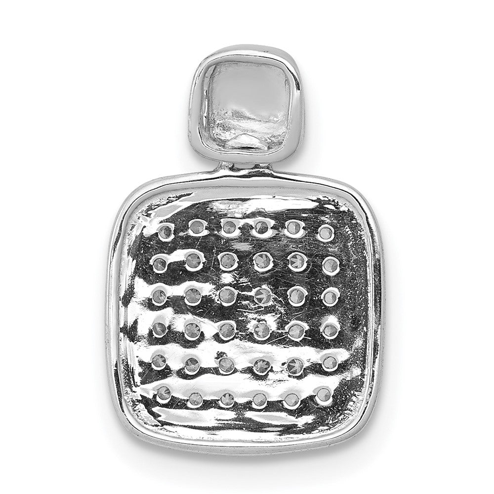 14k White Gold 1/4ct. Real Diamond Fancy Square Pendant