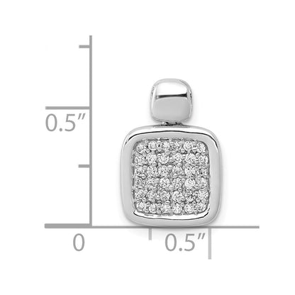 14k White Gold 1/4ct. Real Diamond Fancy Square Pendant