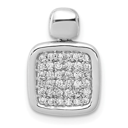 14k White Gold 1/4ct. Real Diamond Fancy Square Pendant