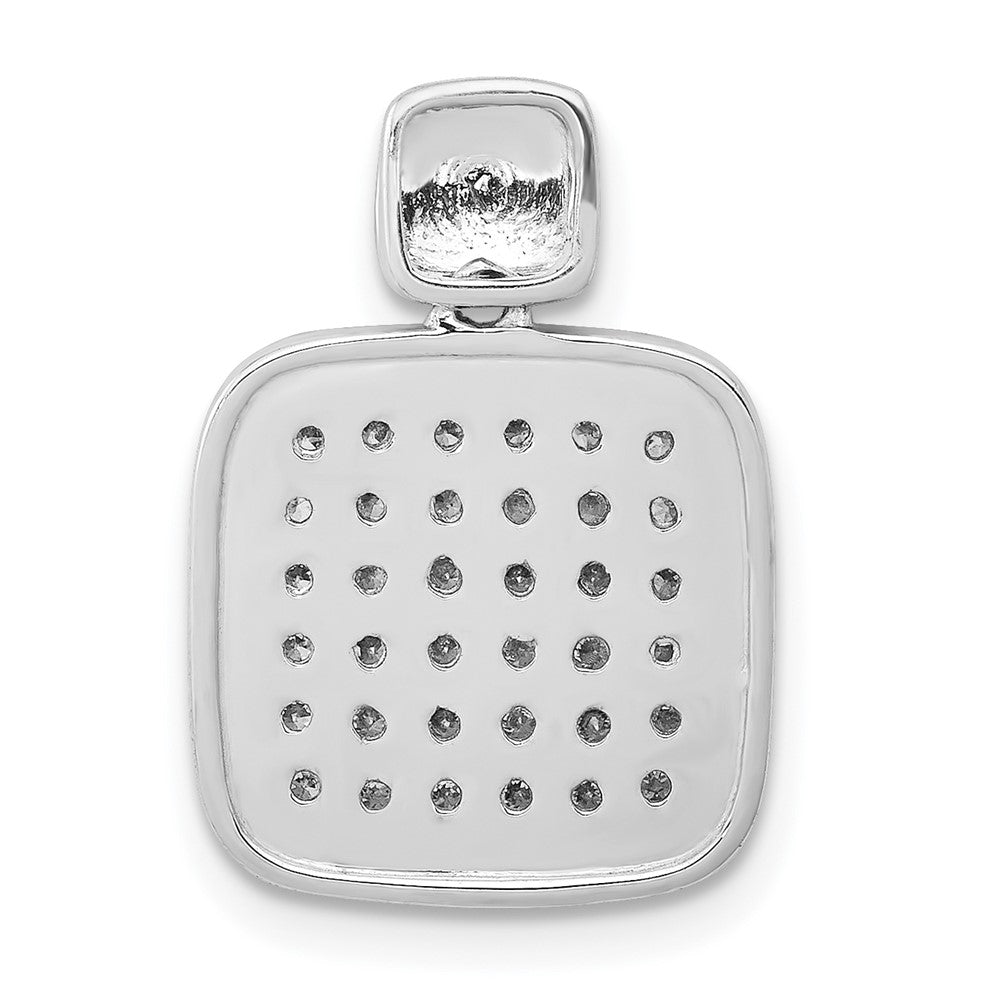 14k White Gold 1/2ct. Real Diamond Fancy Square Pendant