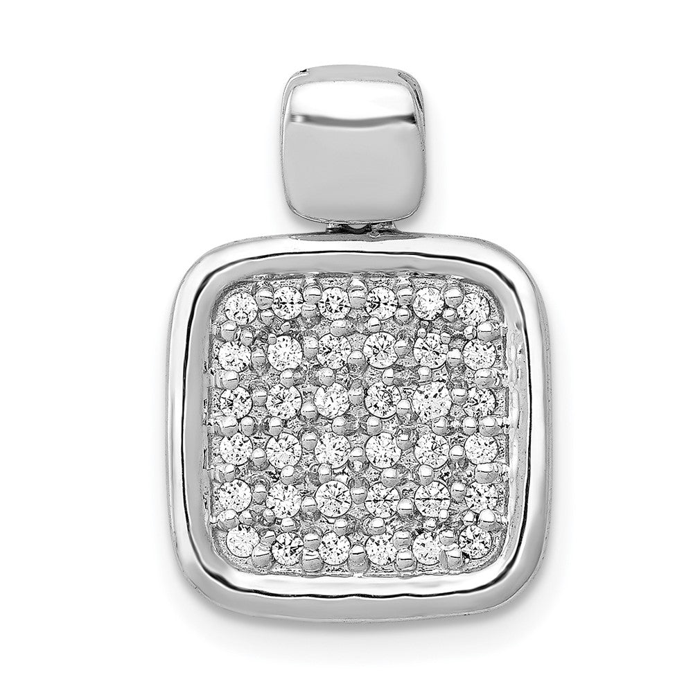 14k White Gold 1/2ct. Real Diamond Fancy Square Pendant