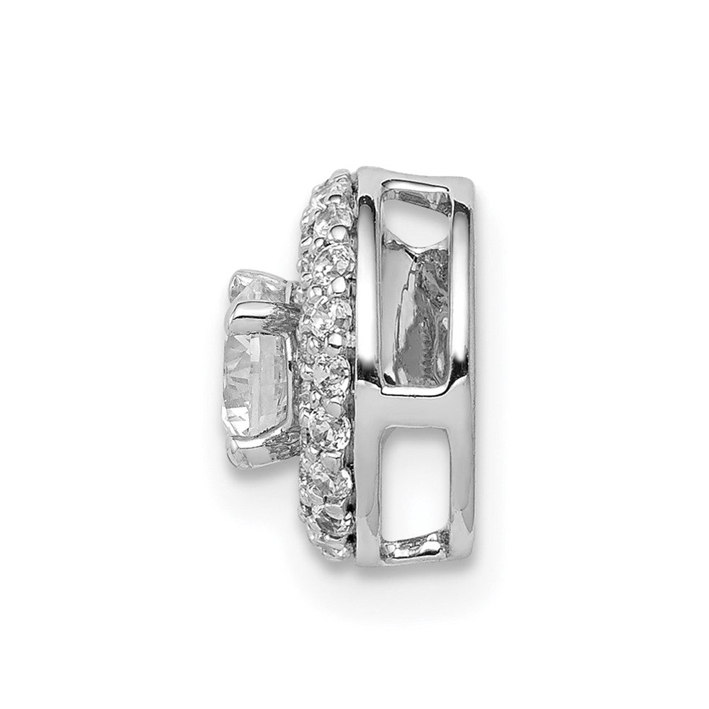 14k White Gold 4.1mm Center 1/4ct. Real Diamond Semi-mount Chain Slide