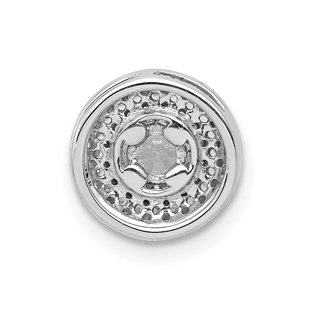 14k White Gold 4.1mm Center 1/4ct. Real Diamond Semi-mount Chain Slide