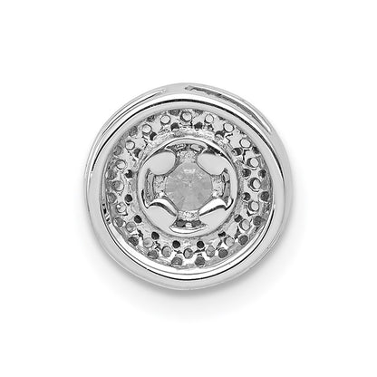 14k White Gold 4.1mm Center 1/4ct. Real Diamond Semi-mount Chain Slide