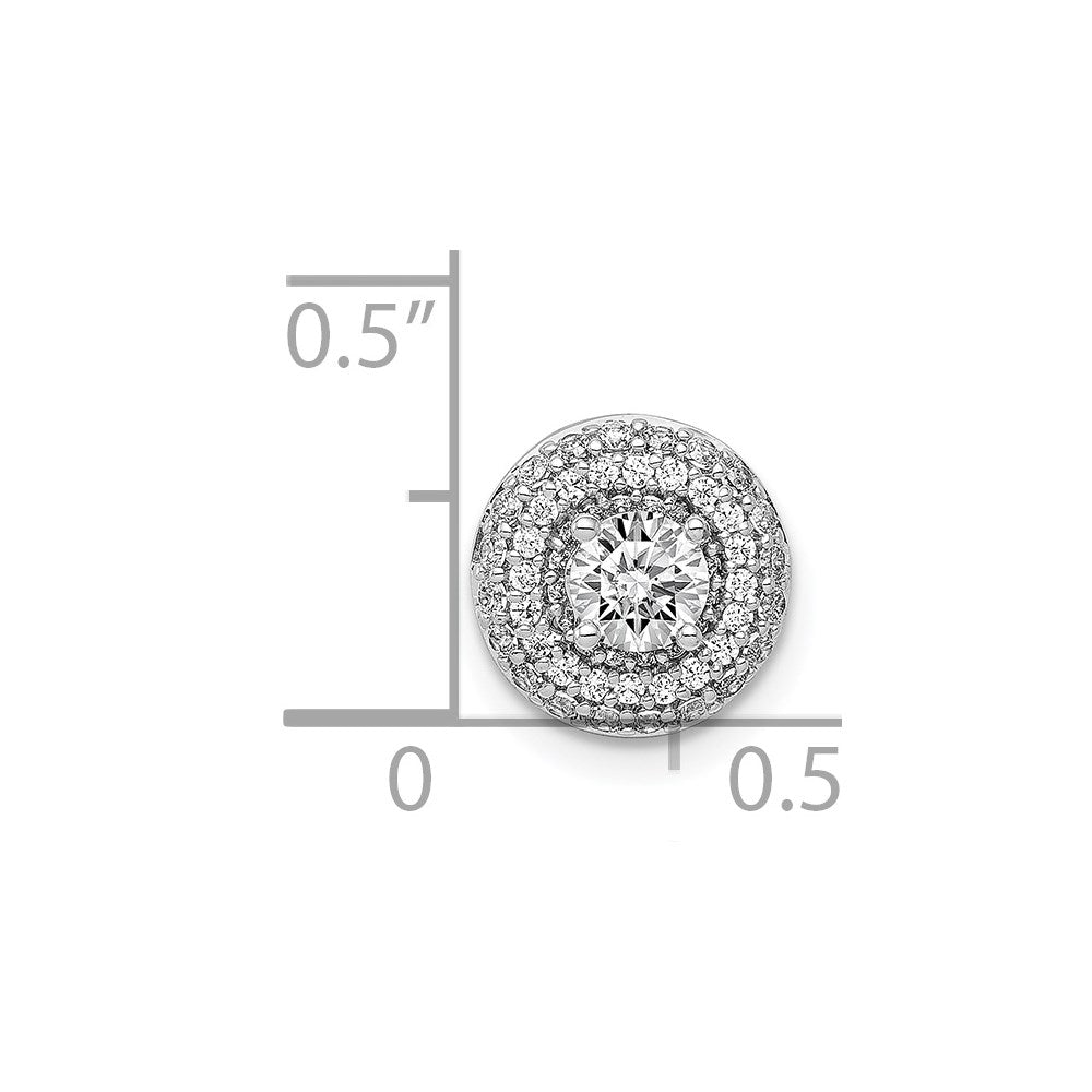 14k White Gold 4.1mm Center 1/4ct. Real Diamond Semi-mount Chain Slide