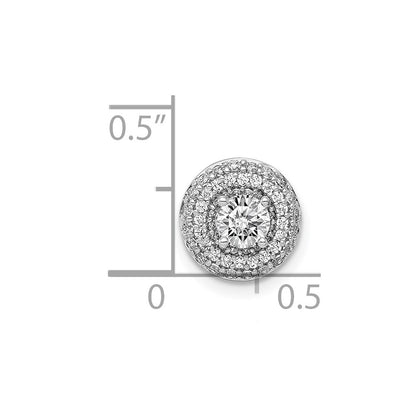 14k White Gold 4.1mm Center 1/4ct. Real Diamond Semi-mount Chain Slide