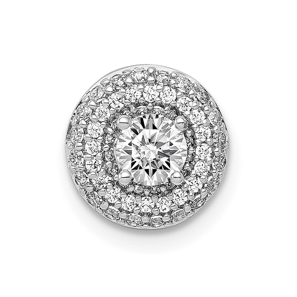 14k White Gold 4.1mm Center 1/4ct. Real Diamond Semi-mount Chain Slide