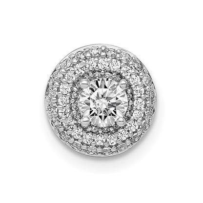 14k White Gold 4.1mm Center 1/4ct. Real Diamond Semi-mount Chain Slide