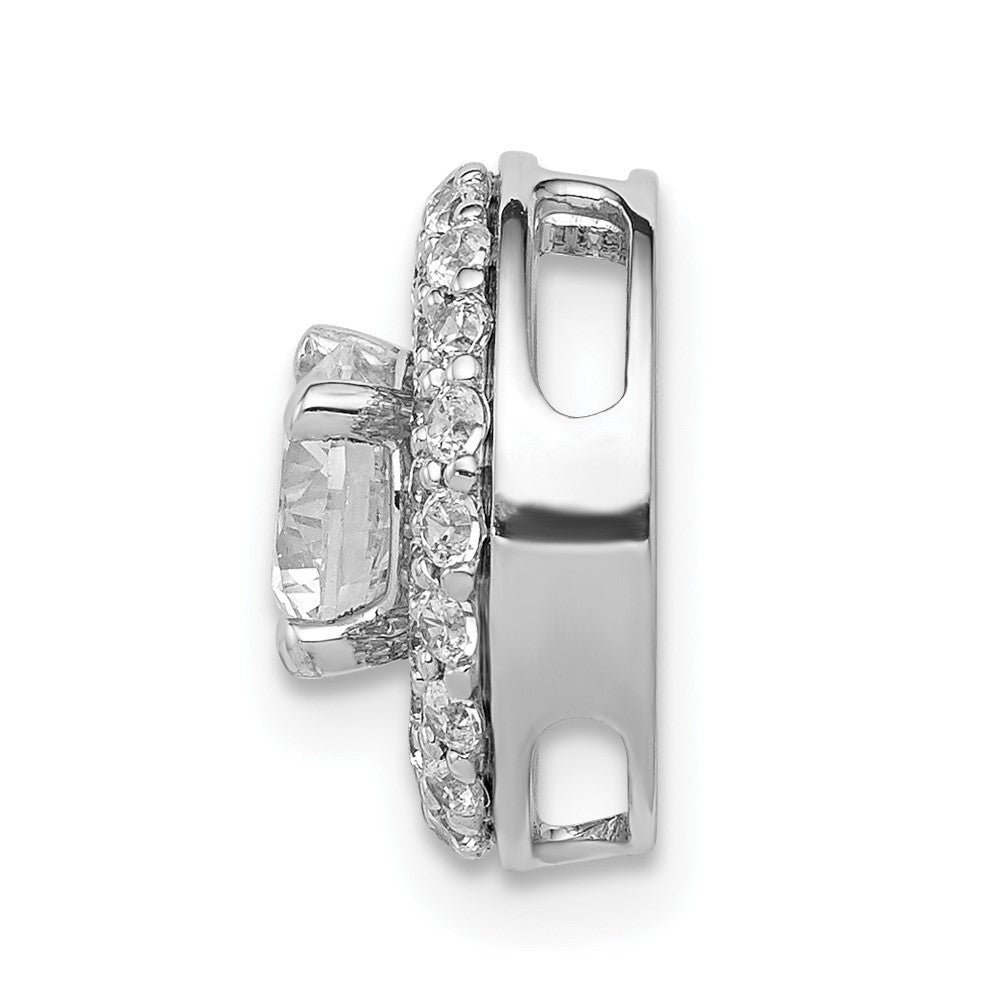 14k White Gold 5.2mm Center 3/8ct. Real Diamond Semi-mount Chain Slide