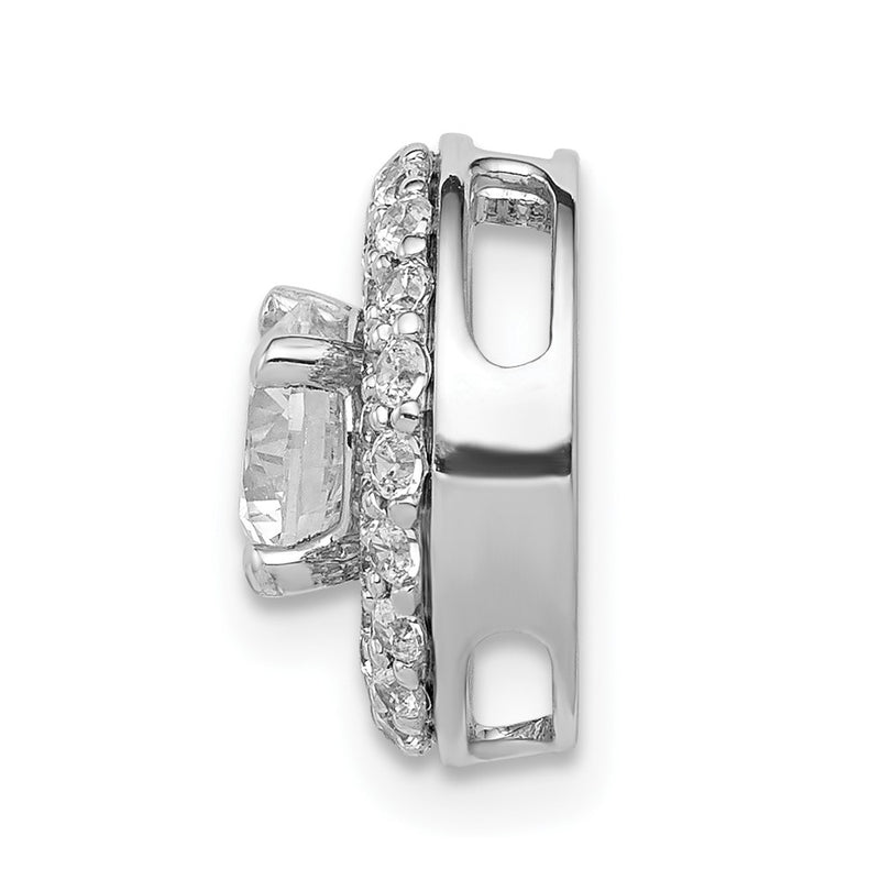 14k White Gold 5.2mm Center 3/8ct. Real Diamond Semi-mount Chain Slide