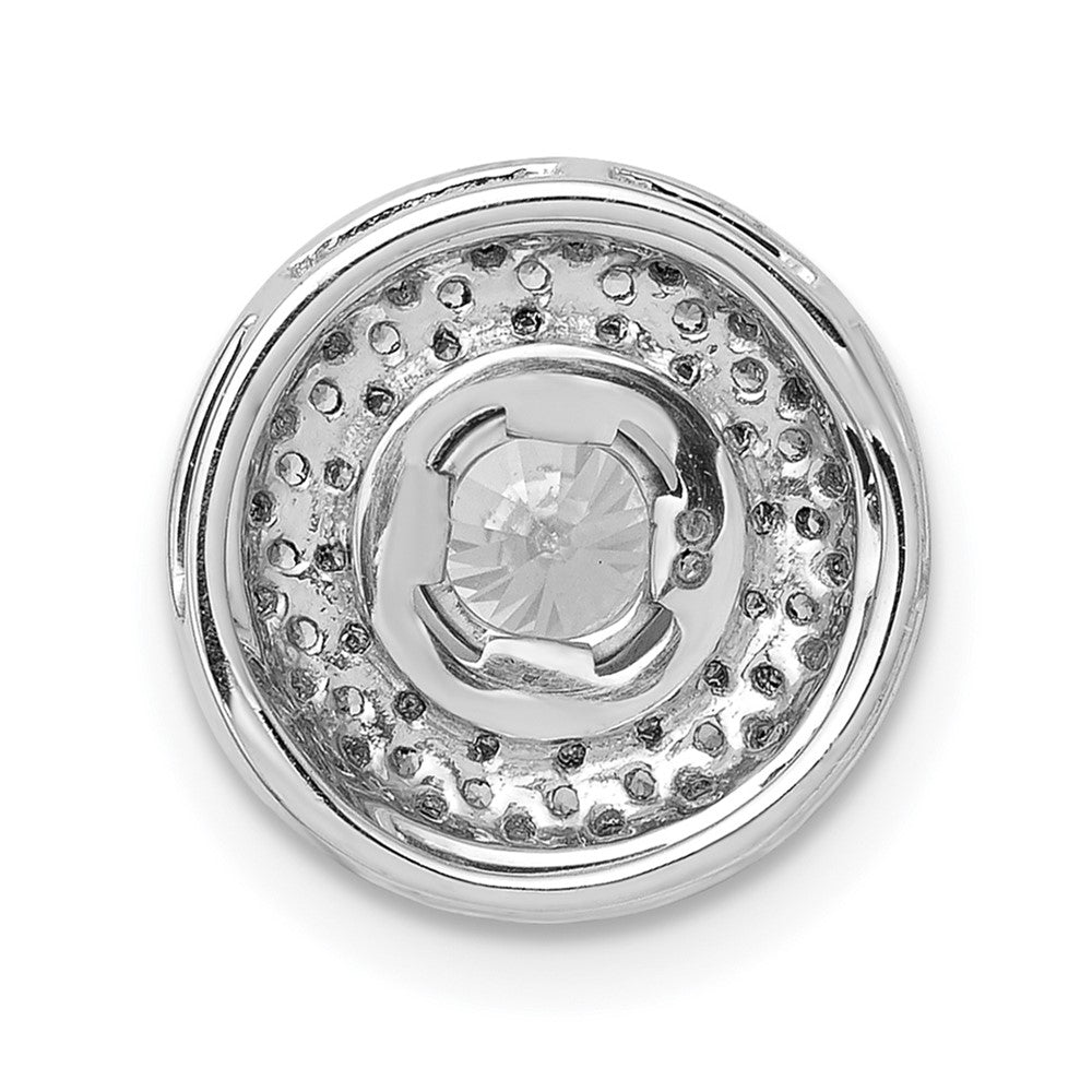 14k White Gold 5.2mm Center 3/8ct. Real Diamond Semi-mount Chain Slide
