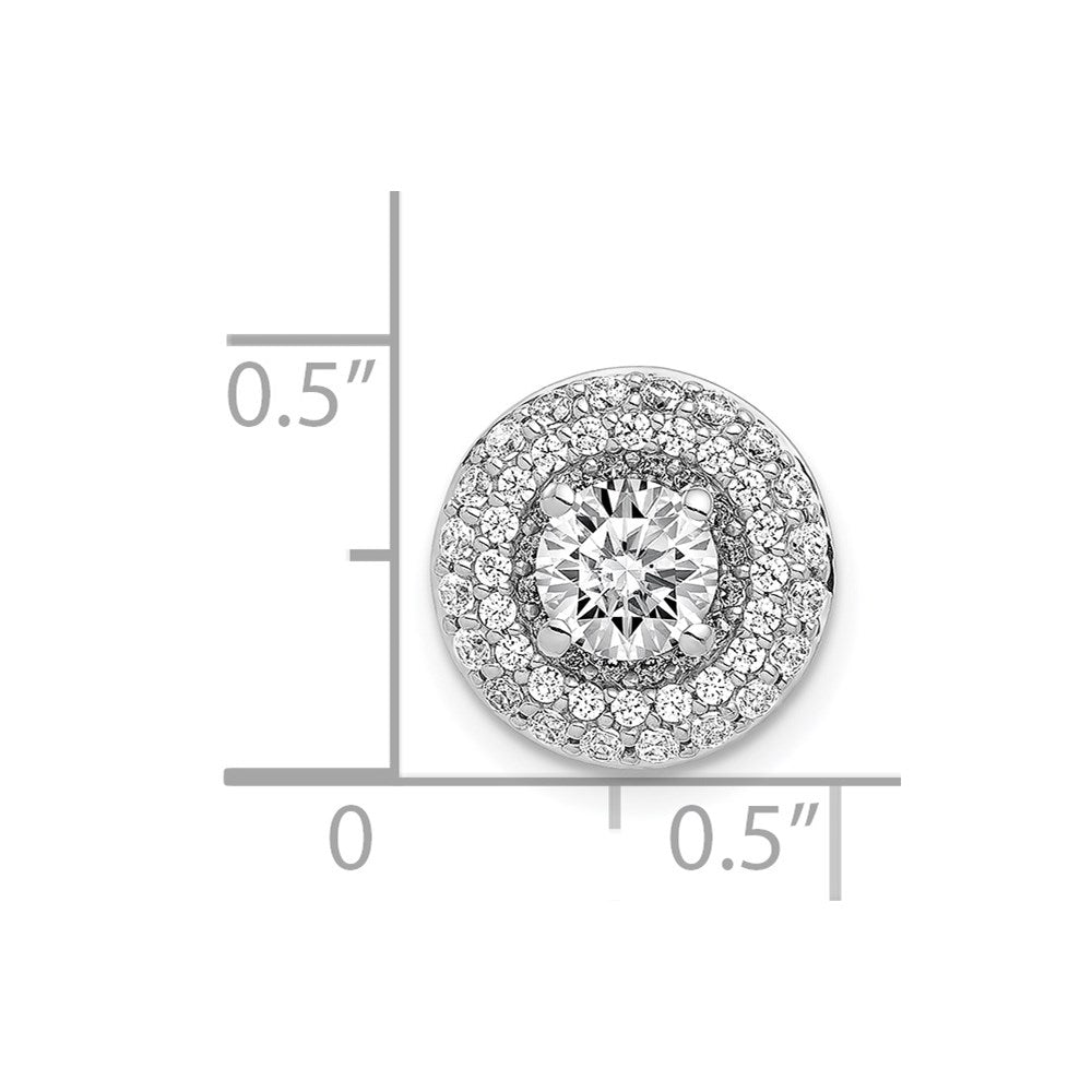 14k White Gold 5.2mm Center 3/8ct. Real Diamond Semi-mount Chain Slide