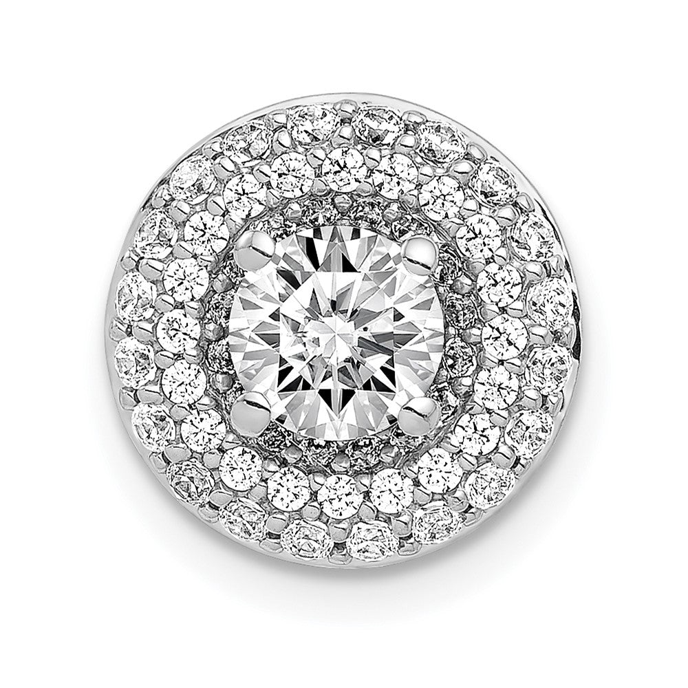 14k White Gold 5.2mm Center 3/8ct. Real Diamond Semi-mount Chain Slide