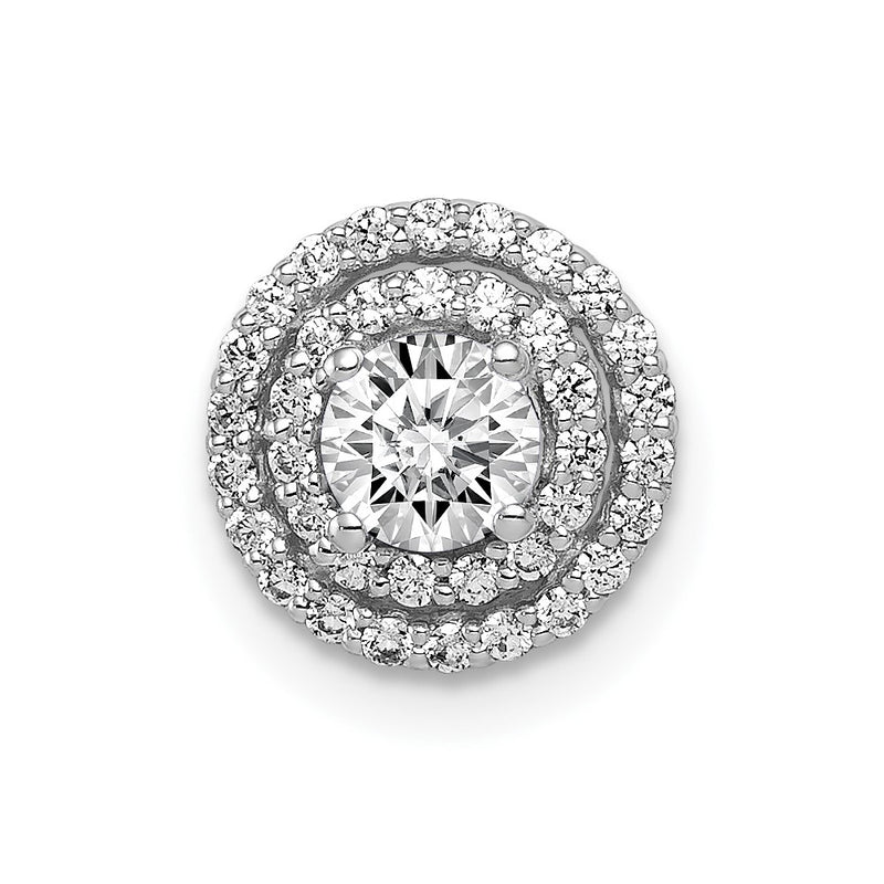 14k White Gold 4.1mm Center 1/5ct.Real Diamond Semi-mount Chain Slide