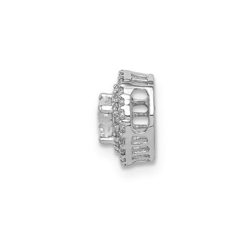 14k White Gold 1/5ct. Real Diamond and .25 Sapphire Chain Slide
