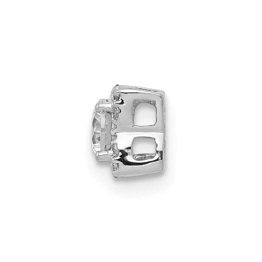 14k White Gold 4.1mm Center 1/20ct. Real Diamond Semi-mount Pendant