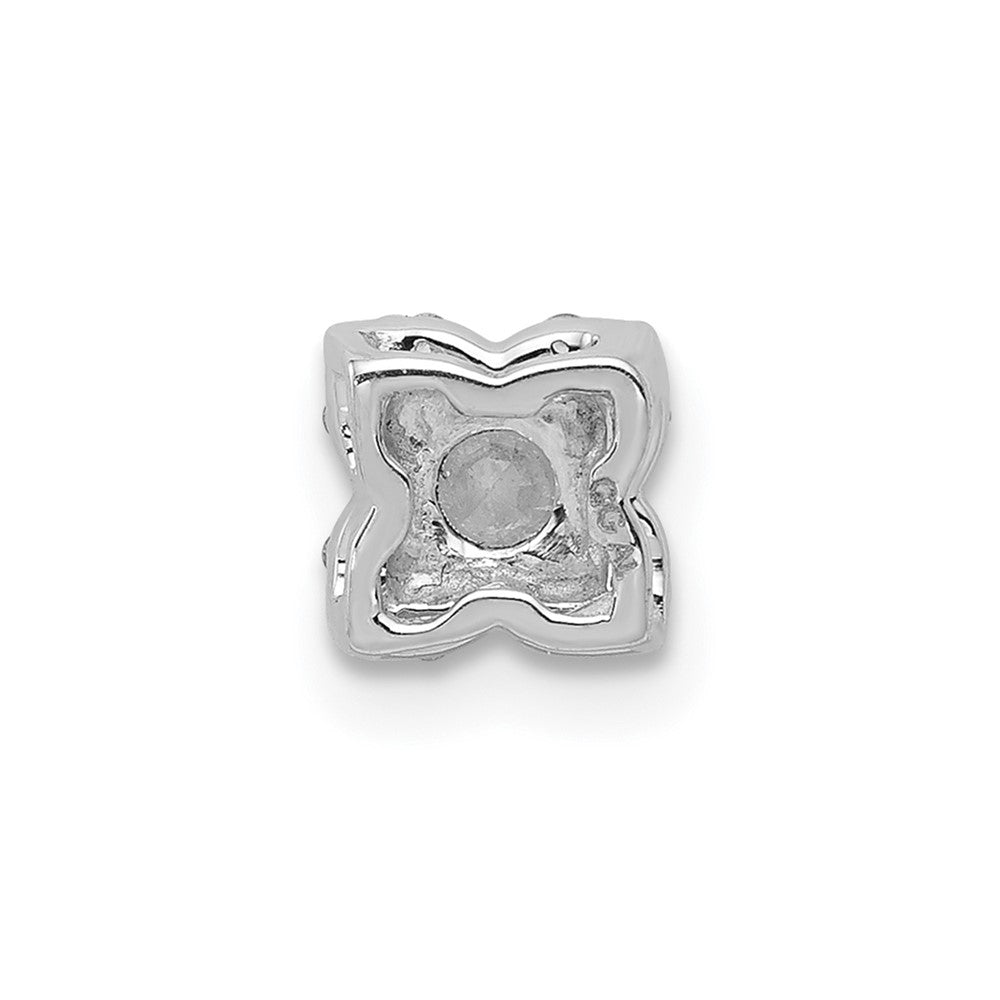 14k White Gold 4.1mm Center 1/20ct. Real Diamond Semi-mount Pendant