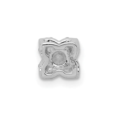 14k White Gold 4.1mm Center 1/20ct. Real Diamond Semi-mount Pendant