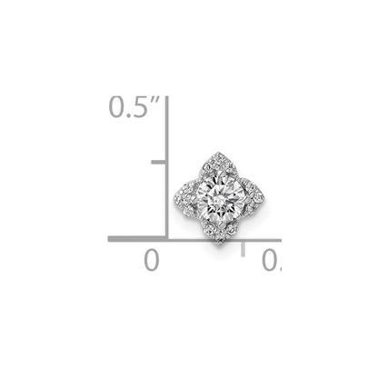 14k White Gold 4.1mm Center 1/20ct. Real Diamond Semi-mount Pendant