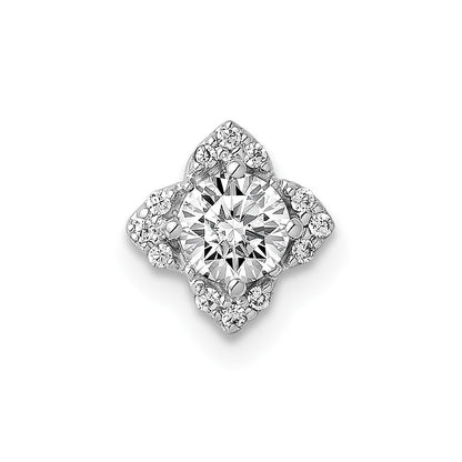 14k White Gold 4.1mm Center 1/20ct. Real Diamond Semi-mount Pendant
