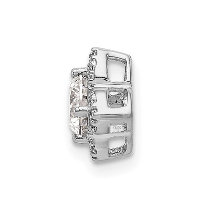 14k White Gold 5.2mm Center 1/20ct. Real Diamond Semi-mount Pendant