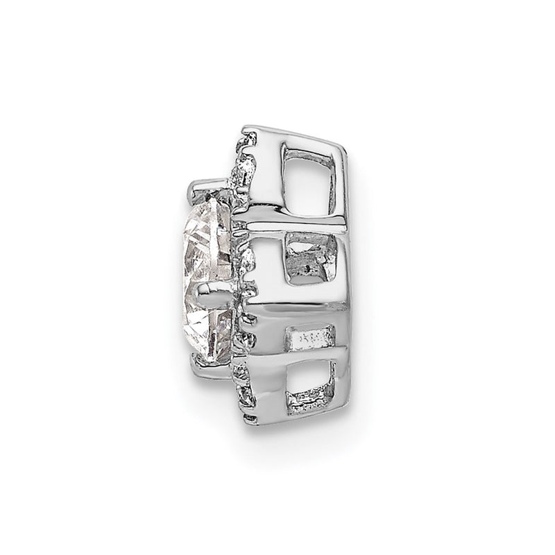 14k White Gold 5.2mm Center 1/20ct. Real Diamond Semi-mount Pendant