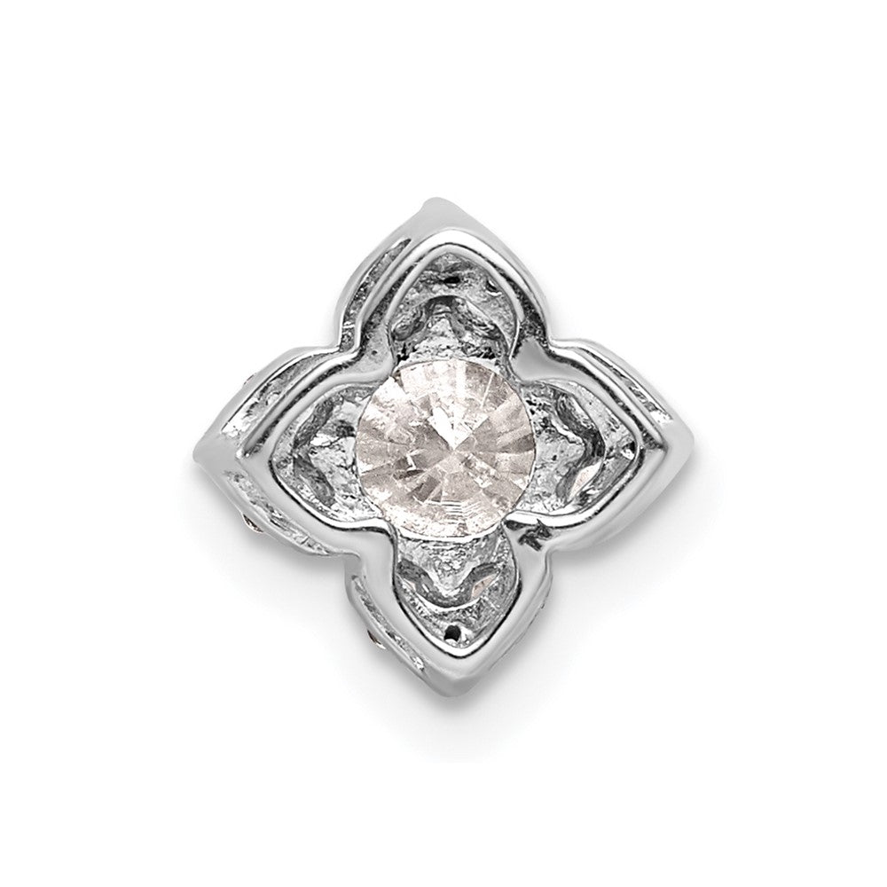 14k White Gold 5.2mm Center 1/20ct. Real Diamond Semi-mount Pendant