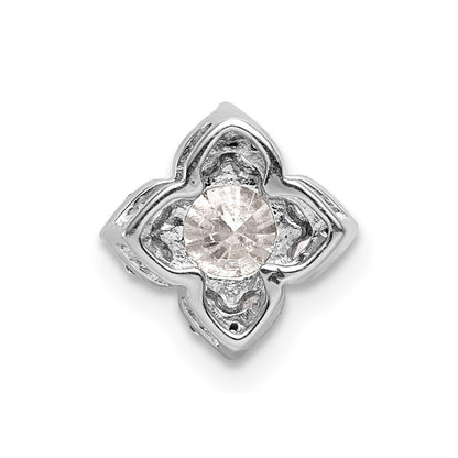 14k White Gold 5.2mm Center 1/20ct. Real Diamond Semi-mount Pendant