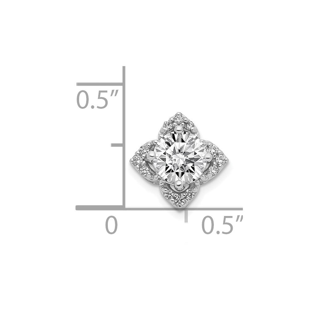 14k White Gold 5.2mm Center 1/20ct. Real Diamond Semi-mount Pendant
