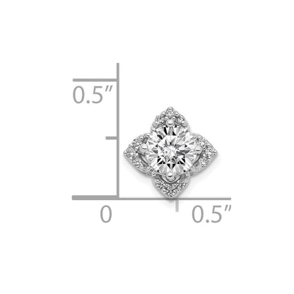 14k White Gold 5.2mm Center 1/20ct. Real Diamond Semi-mount Pendant