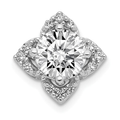 14k White Gold 5.2mm Center 1/20ct. Real Diamond Semi-mount Pendant