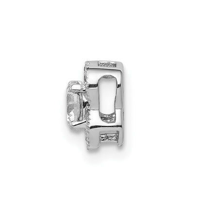 14k White Gold 4.1mm Center 1/15ct. Real Diamond Semi-mount Pendant