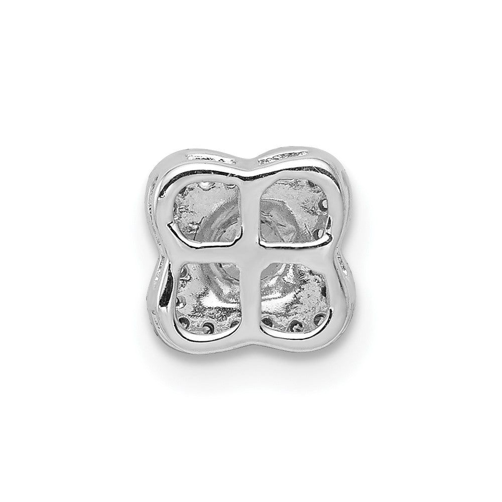 14k White Gold 4.1mm Center 1/15ct. Real Diamond Semi-mount Pendant
