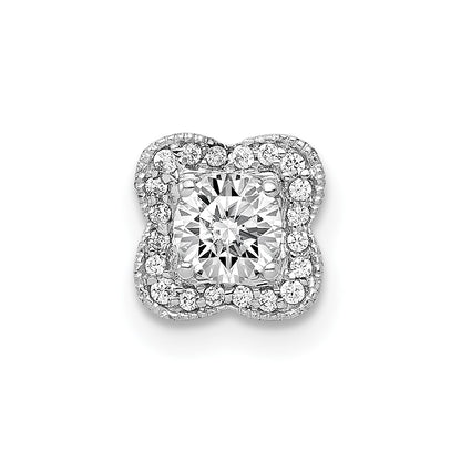 14k White Gold 4.1mm Center 1/15ct. Real Diamond Semi-mount Pendant