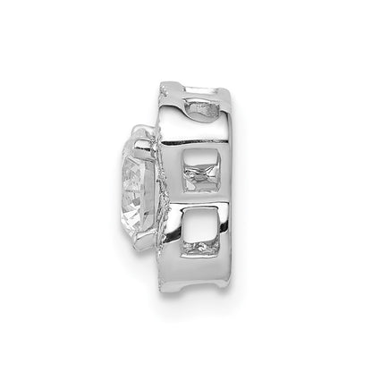 14k White Gold 5.2mm Center 1/10ct. Real Diamond Semi-mount Pendant