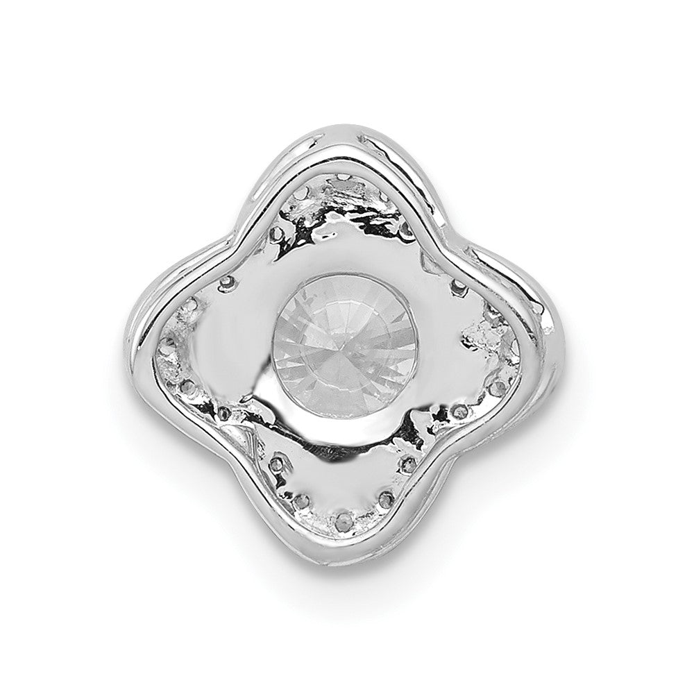 14k White Gold 5.2mm Center 1/10ct. Real Diamond Semi-mount Pendant
