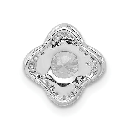14k White Gold 5.2mm Center 1/10ct. Real Diamond Semi-mount Pendant