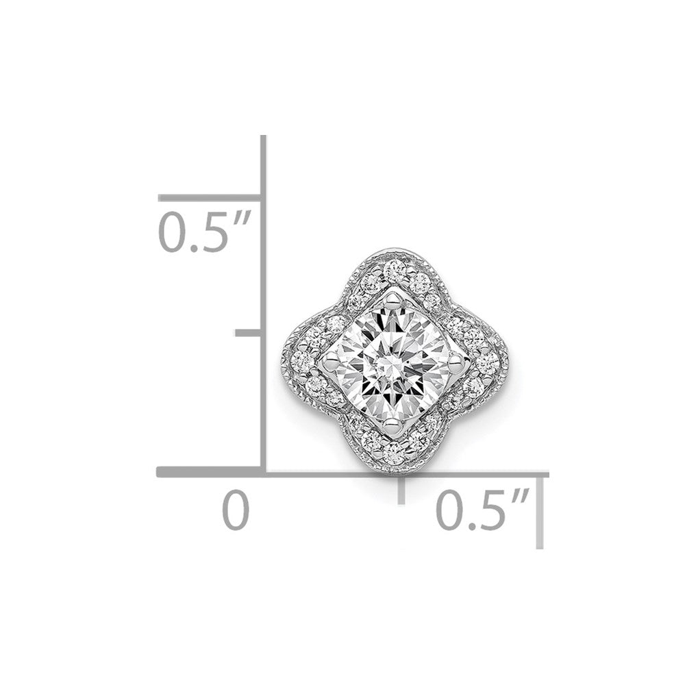 14k White Gold 5.2mm Center 1/10ct. Real Diamond Semi-mount Pendant