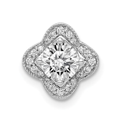 14k White Gold 5.2mm Center 1/10ct. Real Diamond Semi-mount Pendant