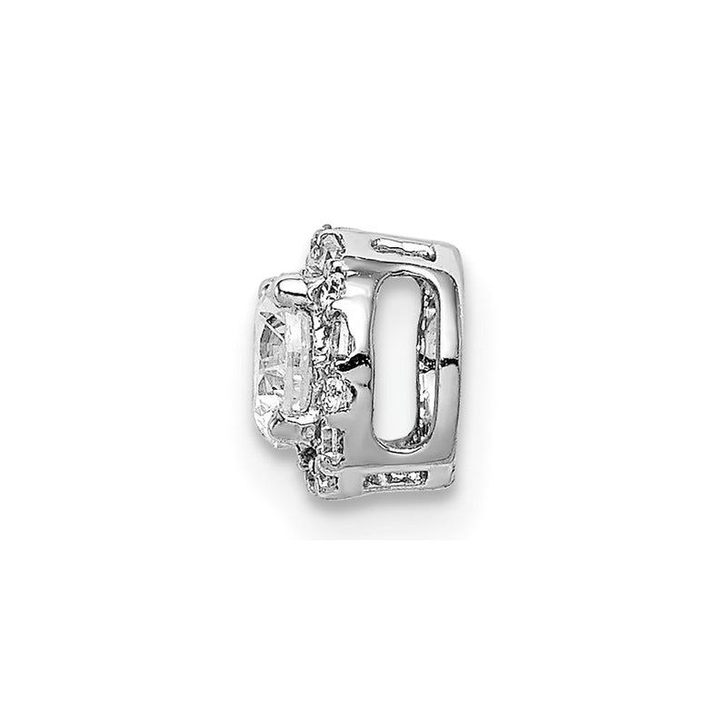 14k White Gold 4.1mm Center 1/20ct. Real Diamond Semi-mount Chain Slide