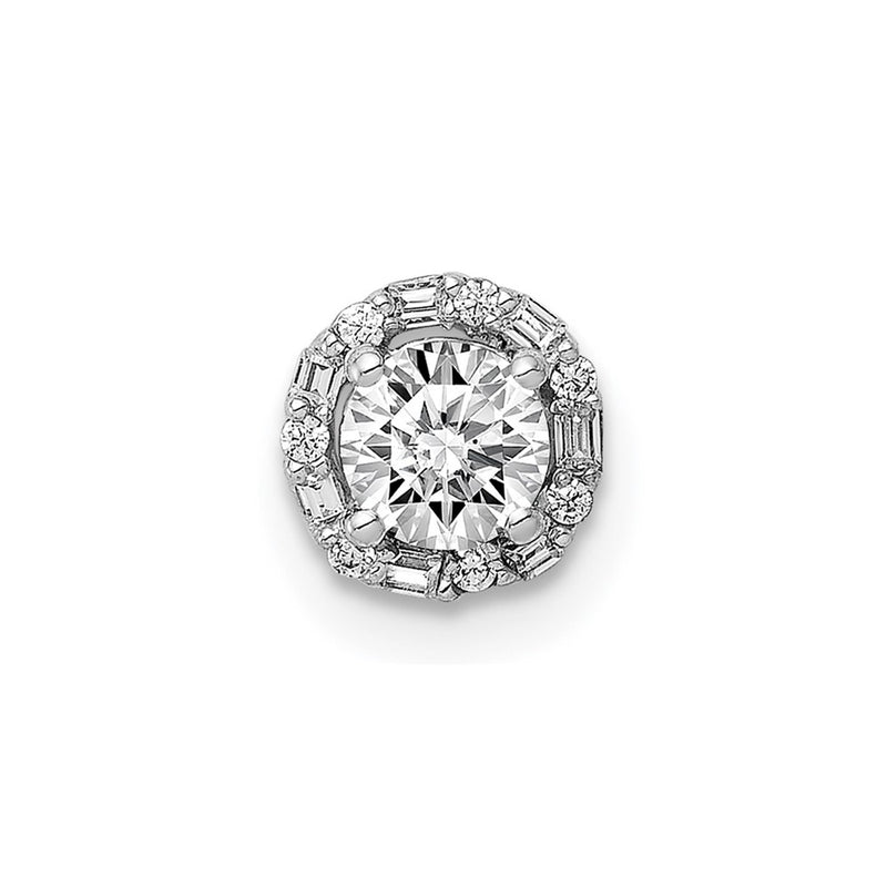 14k White Gold 4.1mm Center 1/20ct. Real Diamond Semi-mount Chain Slide