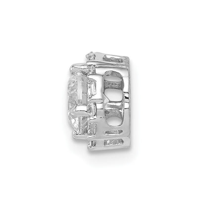 14k White Gold 5.2mm Center 1/10ct. Real Diamond Semi-mount Chain Slide