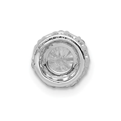 14k White Gold 5.2mm Center 1/10ct. Real Diamond Semi-mount Chain Slide