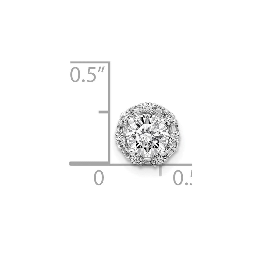 14k White Gold 5.2mm Center 1/10ct. Real Diamond Semi-mount Chain Slide