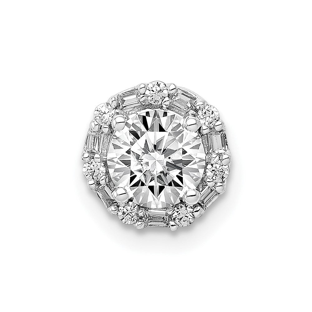 14k White Gold 5.2mm Center 1/10ct. Real Diamond Semi-mount Chain Slide