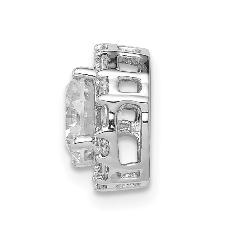 14k White Gold 6.5mm Center 1/5ct. Real Diamond Semi-mount Chain Slide