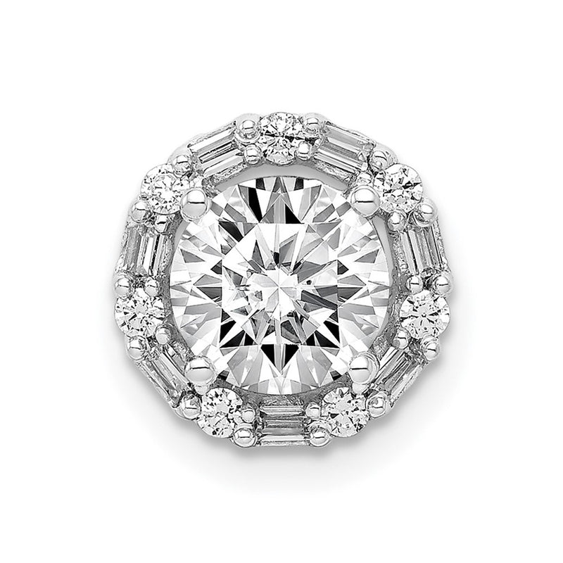 14k White Gold 6.5mm Center 1/5ct. Real Diamond Semi-mount Chain Slide